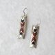 Silver Inlaid Earrings with Red & Black Pipestone