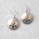 Round Shield Earrings Silver and Stone