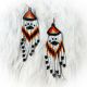 Earrings Bead Fringe Four Dir