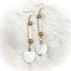 Earrings Wht/Gold w Hearts