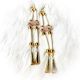 Earrings White/Gold Bead 2 Tie