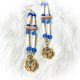 Earrings Blue/Roses 2 Tier