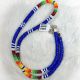 Bright Blue & Colorful Peyote Stitch Beaded Necklace