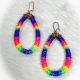 Rainbow Beaded Loop Earrings