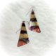 Earrings Copper Triangle Burnt
