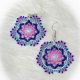 Dream Catcher Deep Blue, Baby Blue & Pink Beaded Earrings