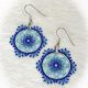 Dream Catcher Baby Blue & Bright Blues Beaded Earrings