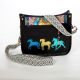 Painted Horses on Black Purse
