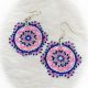 Dream Catcher Royal Blue & Bright Pink Beaded Earrings