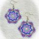 Dream Catcher Periwinkle, Light Blue & Pink Beaded Earrings