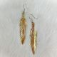 Brass Feather Earrings by Robert Sunbear