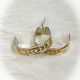Gold & Silver Half Hoop Earrings with Design