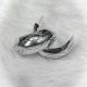 Half Moon Sterling Silver Hoop with Stamped Design
