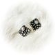 Earrings Sm Square Dots/Pearl