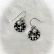 Round with Cross Sterling Silver Earrings