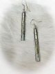 Long Gold & Sterling Silver Earrings with Design
