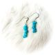 Earrings Chunk Turq Dangle