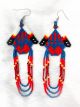 MMIP Blue & Red Earrings with Beaded Loops
