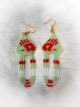 MMIP Mint Green Handprint & Loop Beaded Earrings