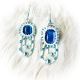 Earrings Aqua Oval Center