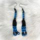 Beaded Earrings 3 Loops of Blues & Black