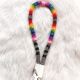 Grey, Black & Multicolored Beaded Key Chain