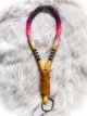 Yellow, Pink & Purple Beaded Key Chain