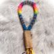 Blue, Copper & Neon Colored Beaded Key Chain