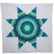 Star Quilt of Greens and Blues with a Hint of Gold