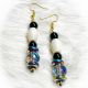 Black, White & Iridescent Beaded Earrings