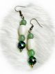 Green & White Beaded Earrings