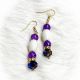 Purple, White & Iridescent Beaded Earrings