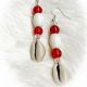 Ren, White & Shell Beaded Earrings