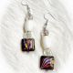 Clear, White, & Iridescent Beaded Earrings