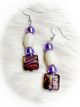 Iridescent, Purple & White Beaded Earrings