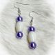 White & Purple Beaded Earrings