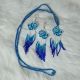Blue & White Beaded Rose Necklace & Earring Set