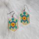 Multicolored Turtle Beaded Earrings