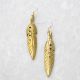 Brass Feather Dangle Earrings
