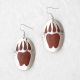 Large Bear Paw Earrings Inlaid with Red Pipestone