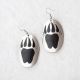 Large Paw Earrings Inlaid with Black Pipestone