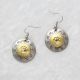 Brass & Silver Paw Stamped Earrings
