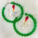 Earrings Hoop Green Butterfly