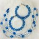 SET Hoop/Necklace Blue/White