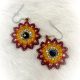 Earrings Beaded Sunburst Red/Y