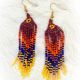 Earrings 9 Row Blue & Orange