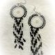 Short DC Fringe Gr/Bl Earrings