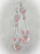 Earrings Dentalium Pink Roses