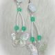 Earrings Dentalium Roses Green