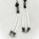 Earrings Dentalium Black Beads